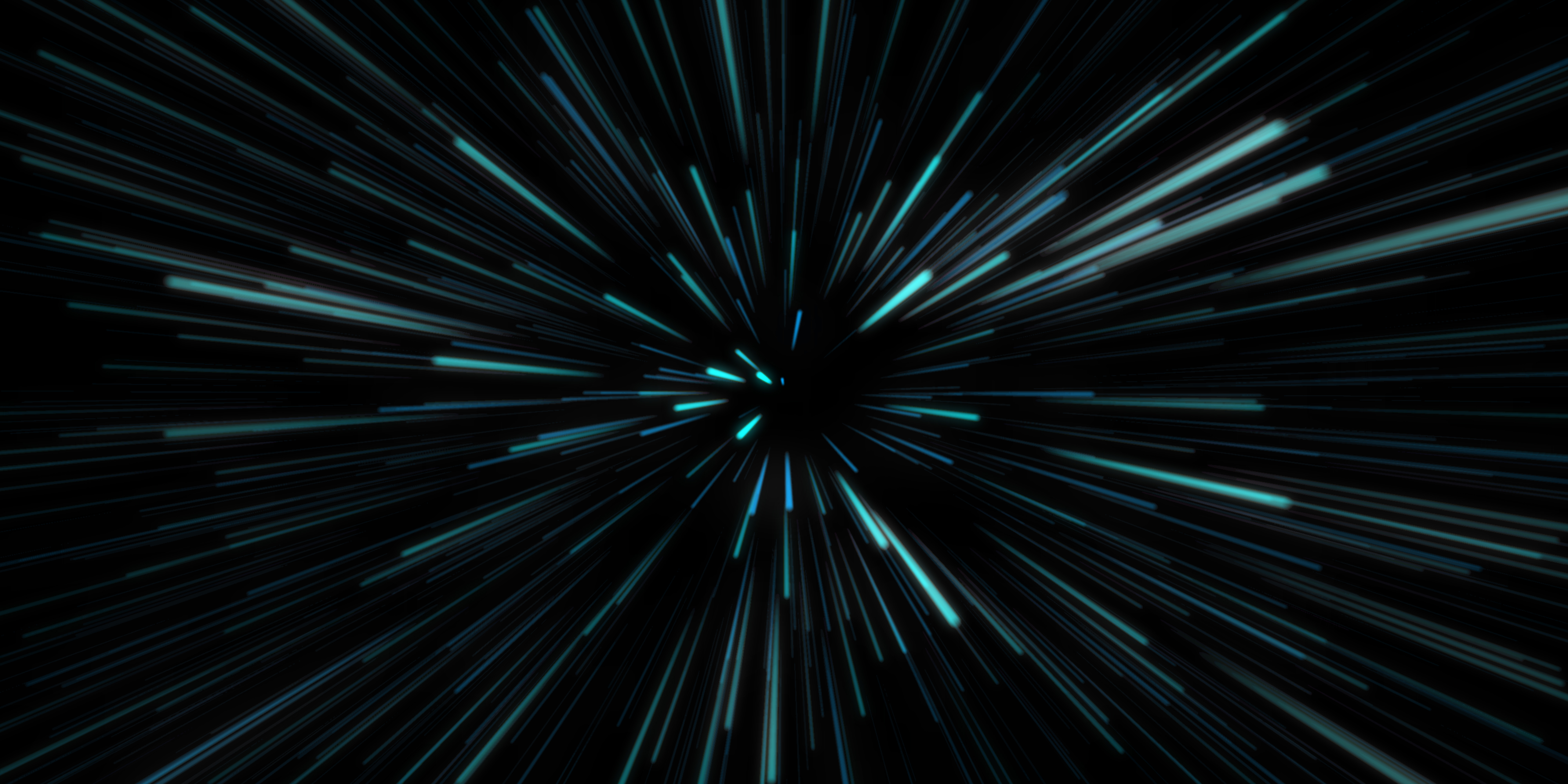 Hyper Space Jump Through the Universe in Motion in Blue